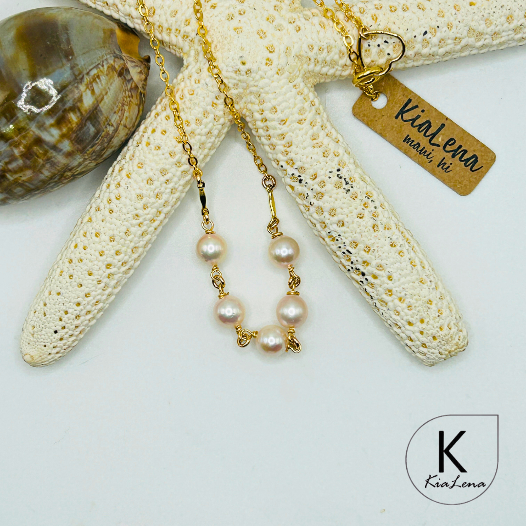 19 1/4" 5  Japanese Akoya Pearl Necklace