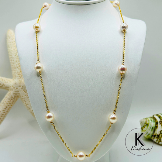 17 1/2" Nine Japanese Akoya Pearl Necklace