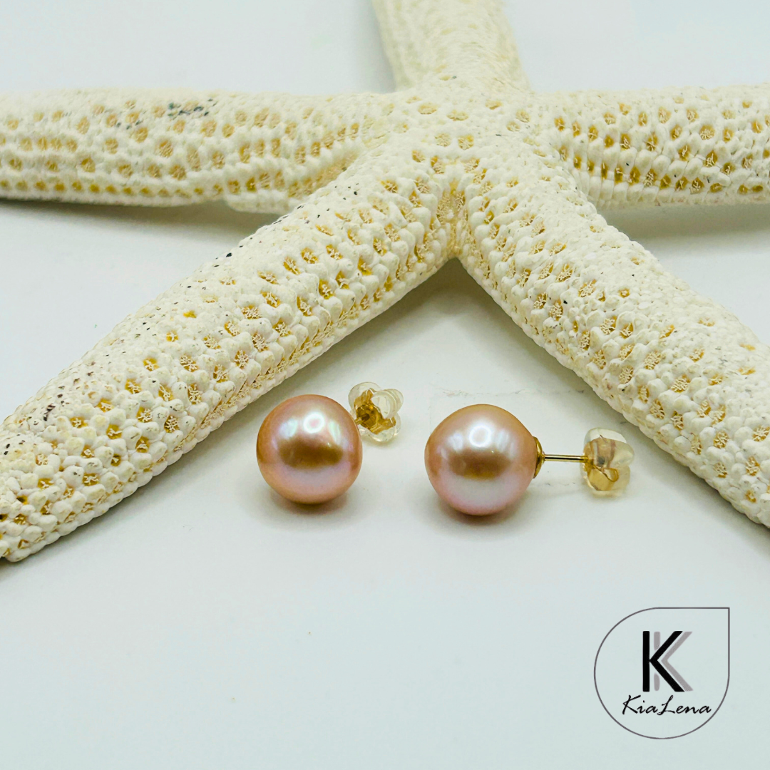 Edison Pearl Pink Stud Earrings