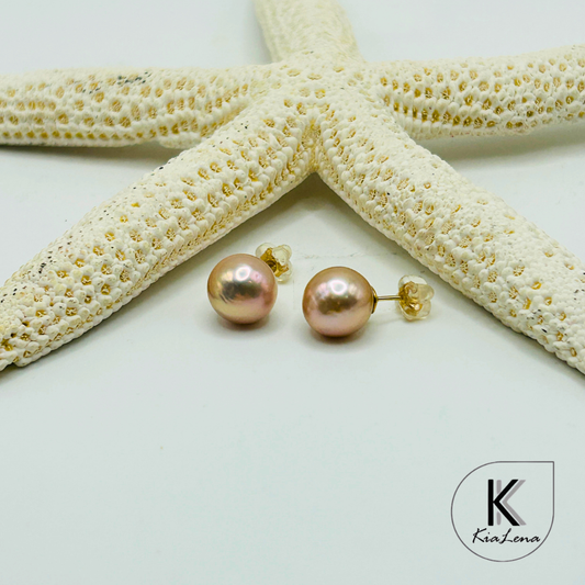 Edison Pearl Pink Stud Earrings