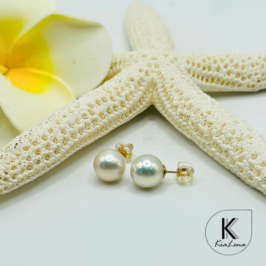Edison Pearl White Stud Earrings