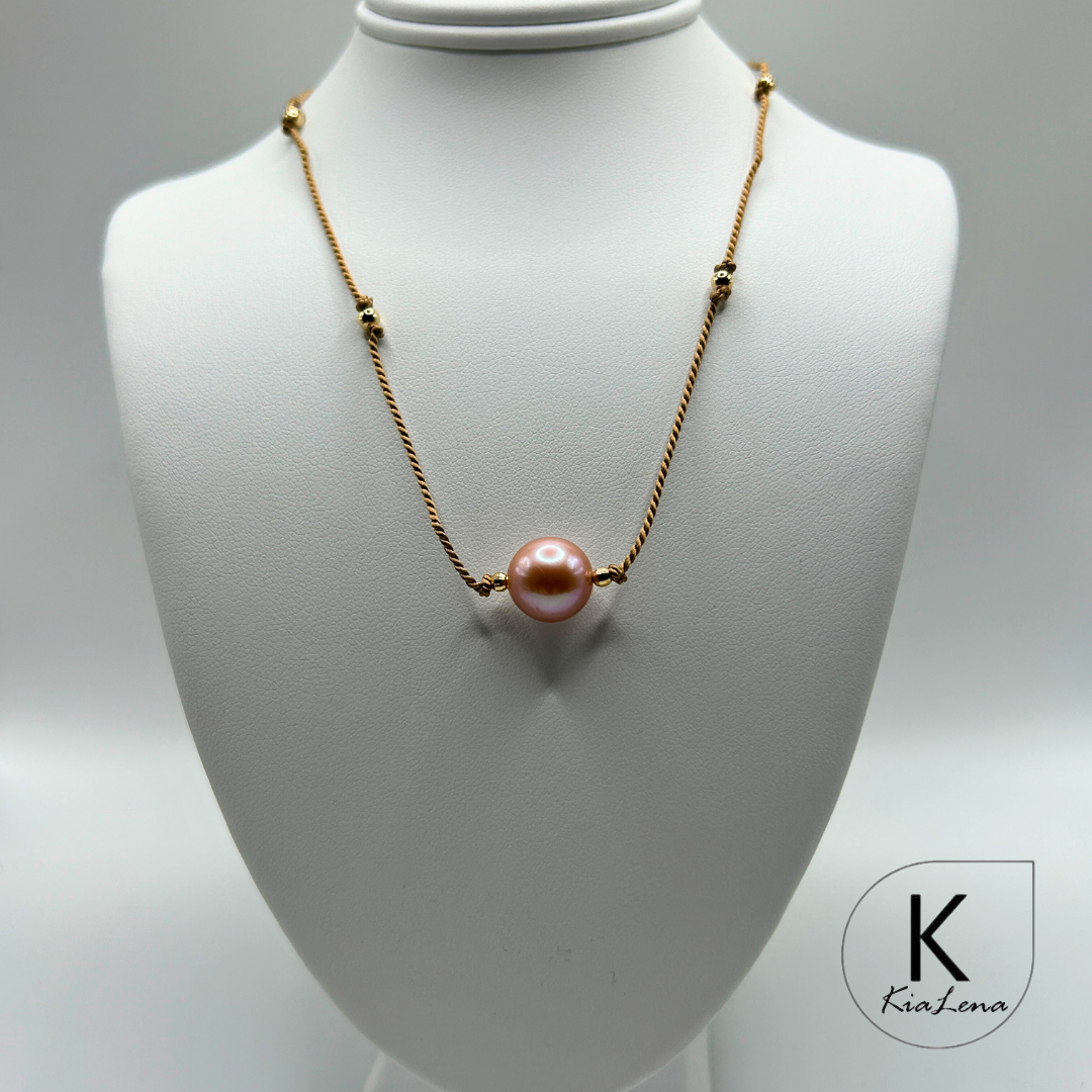 Solitaire Edison Pearl Floater Necklace
