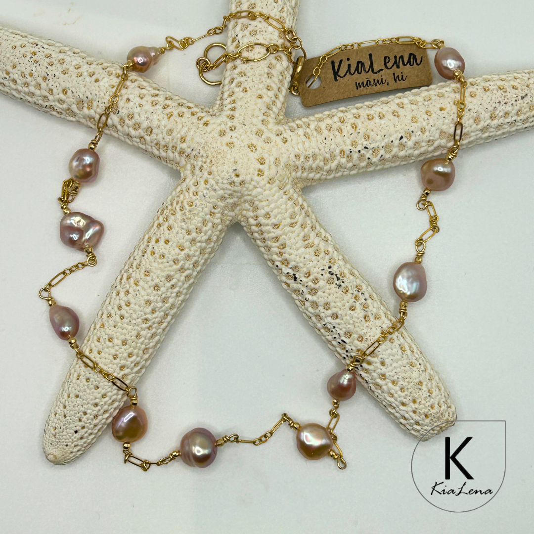 17 1/2" to 19 1/4" 11 Keshi Edison Necklace