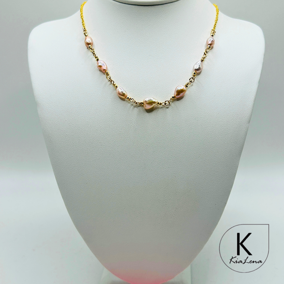 16" to 17 1/2" 7 Keshi Edison Necklace