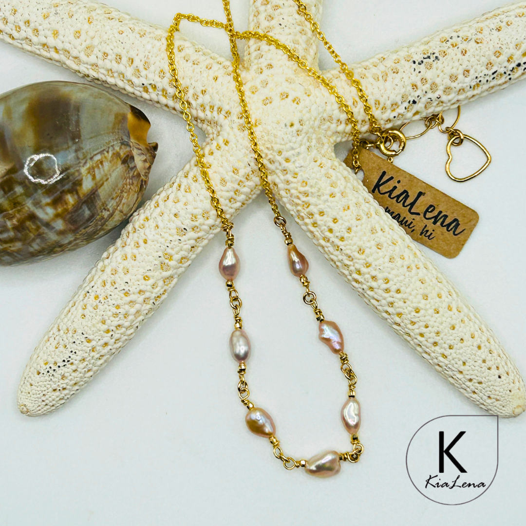 16" to 17 1/2" 7 Keshi Edison Necklace