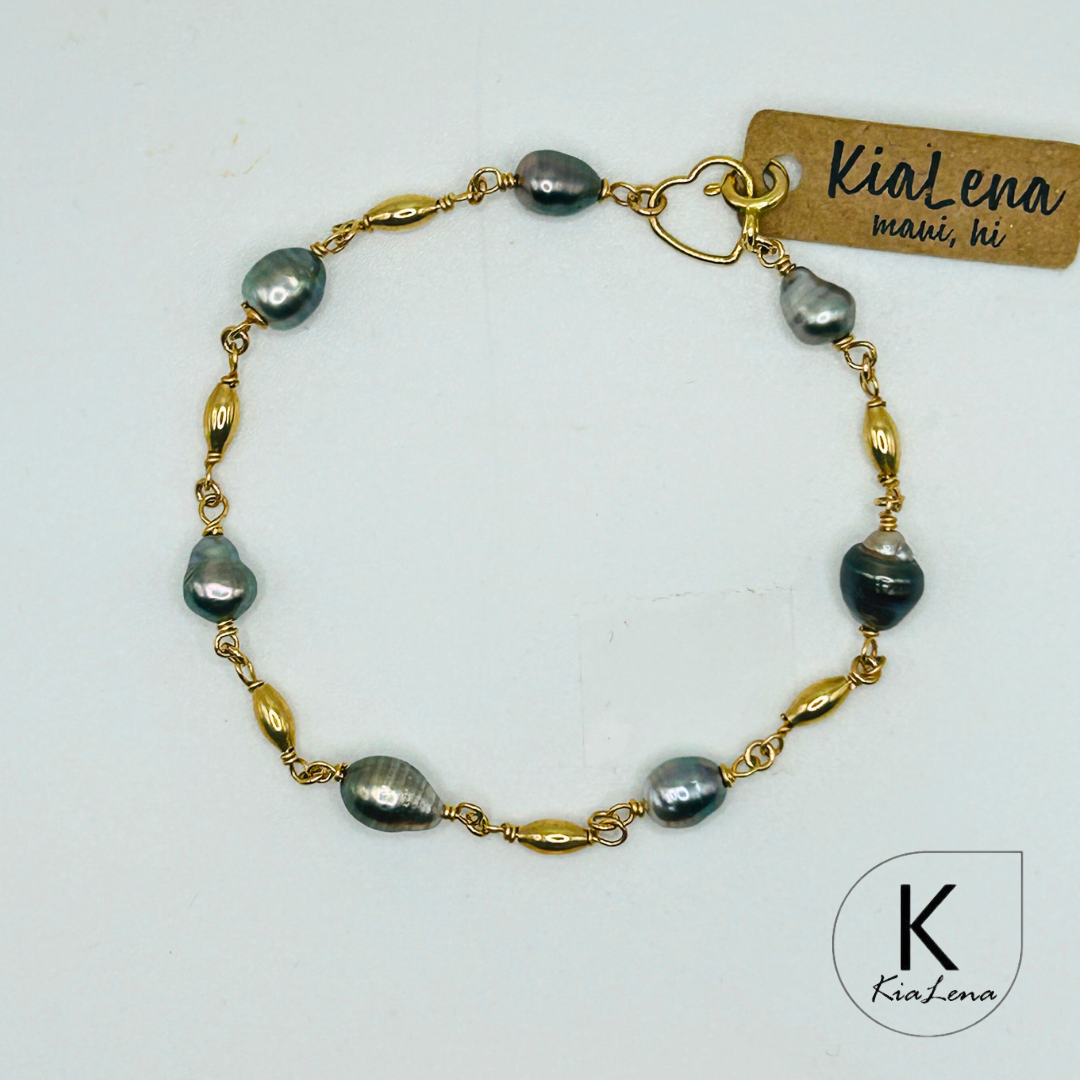 8 1/4" Tahitian Keshi Pearl Bracelet