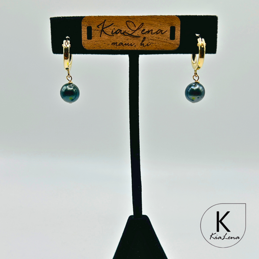 Tahitian Pearl Huggie Earrings