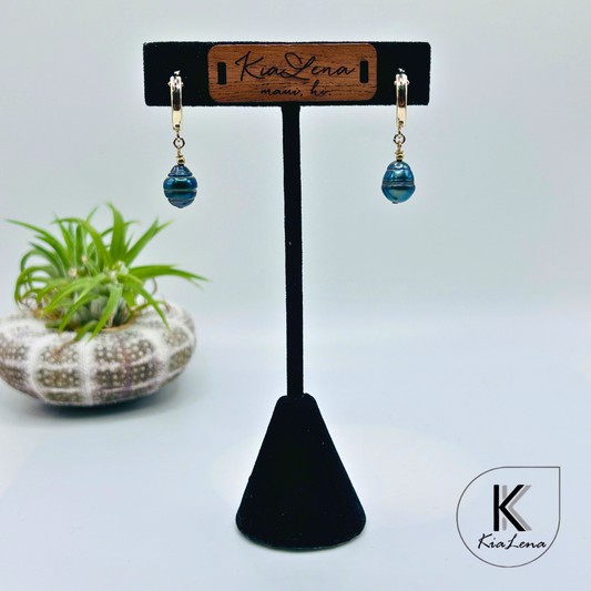 Tahitian Pearl Huggie Earrings