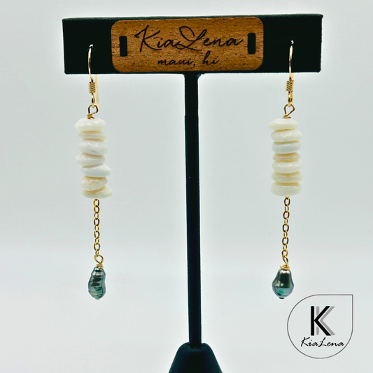 Tahitian Keshi Pearl Drop Earrings
