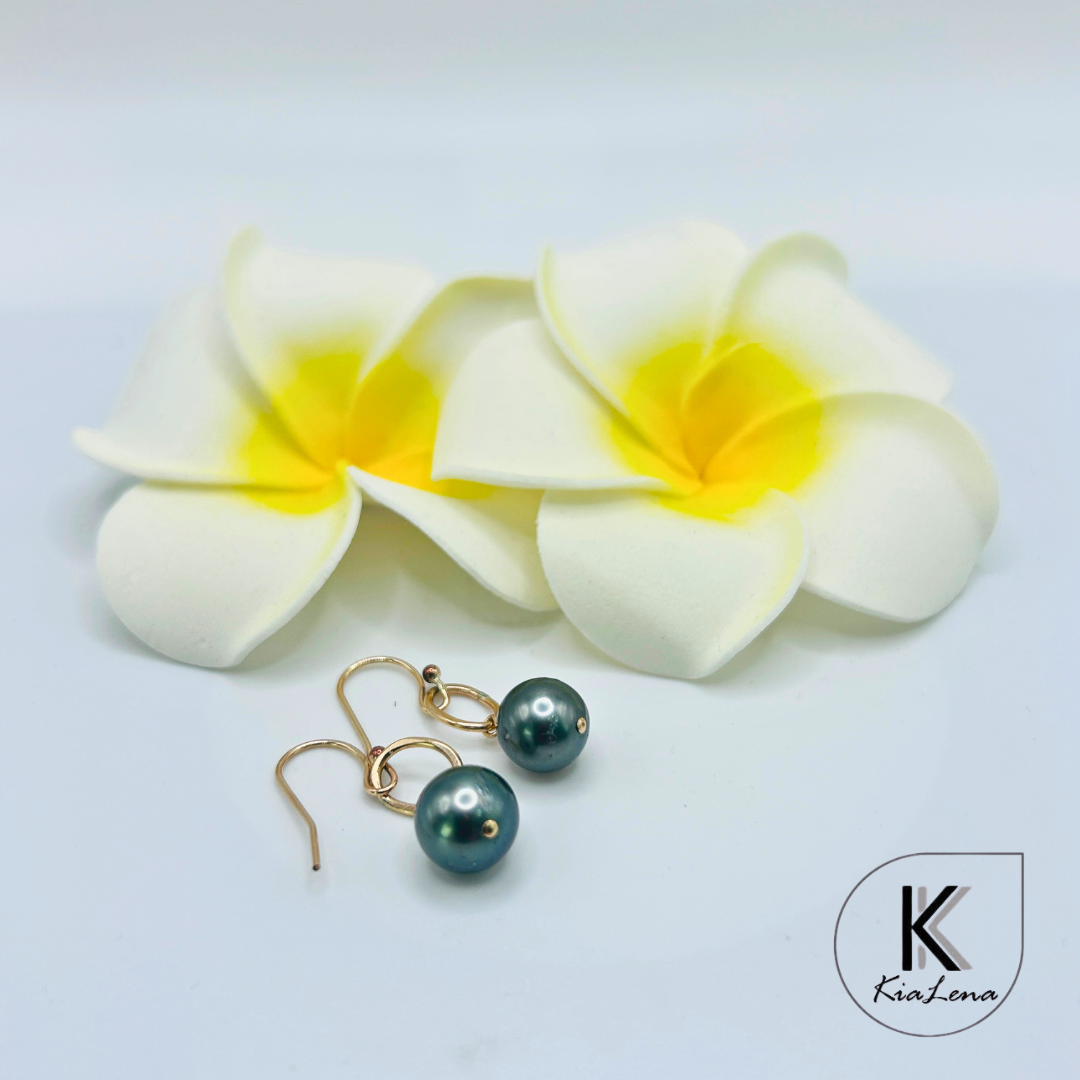 1 1/4" Tahitian Pearl Drop Earrings