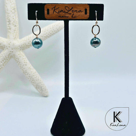 1 1/4" Tahitian Pearl Drop Earrings