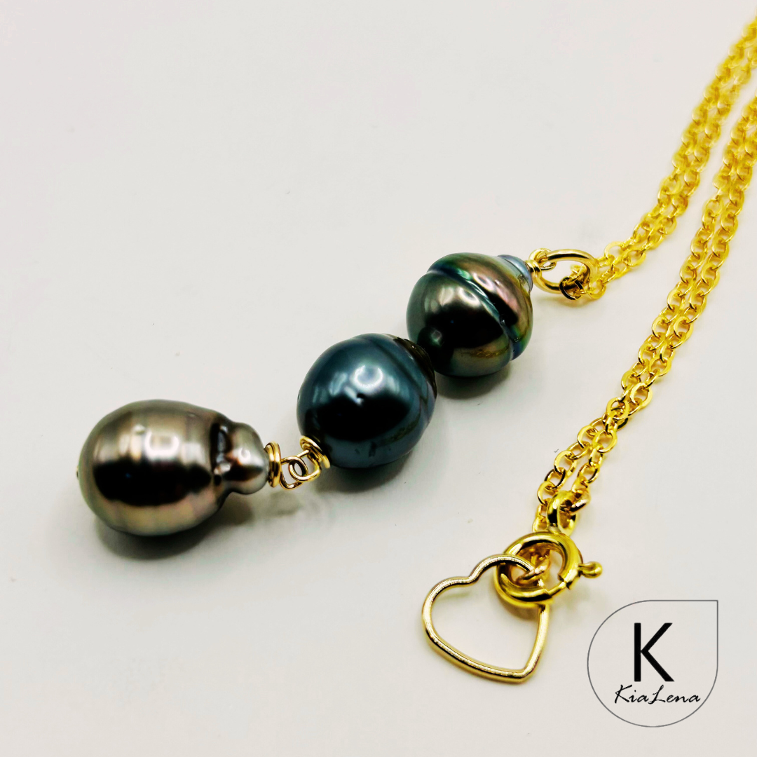 22 3/4" Triple Teardrop Baroque Tahitian Pearl Y Necklace