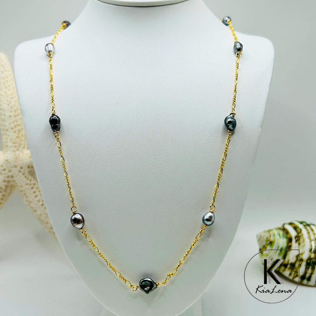 9 Keshi Tahitian Pearl Necklace