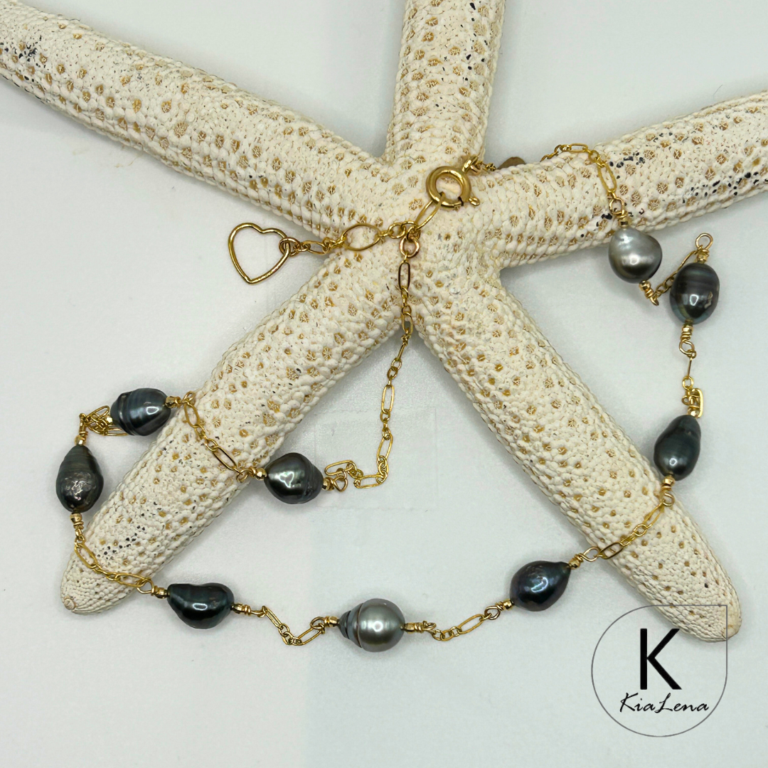 17 1/4" to 18 3/4" 9 Keshi Pearl Necklace