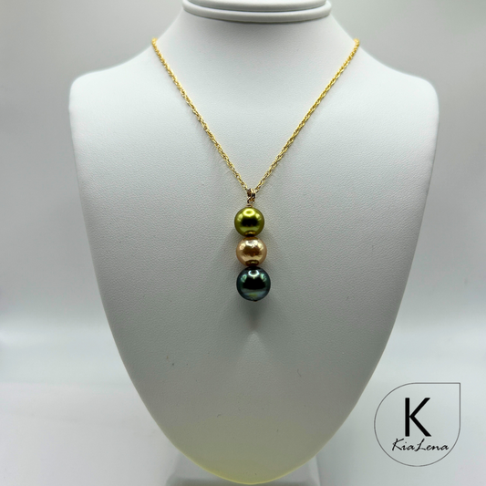 21" Drop Triple Tahitian Pearl Necklace