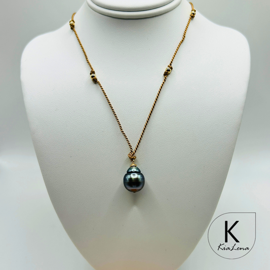 17 1/4" to 19" Single Drop Tahitian Pearl Necklace