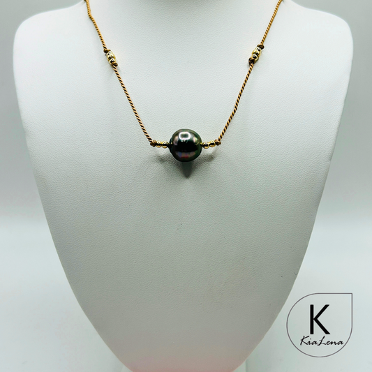 16" to 17 1/2" Single Tahitian Pearl Necklace