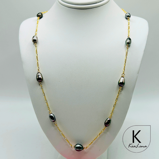 18 1/2" 9 Keshi Tahitian Necklace