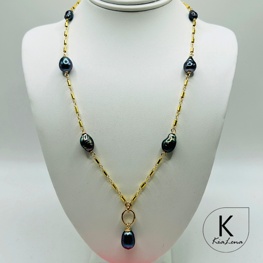 15" - 16 3/4" 7 Keshi Tahitian Necklace