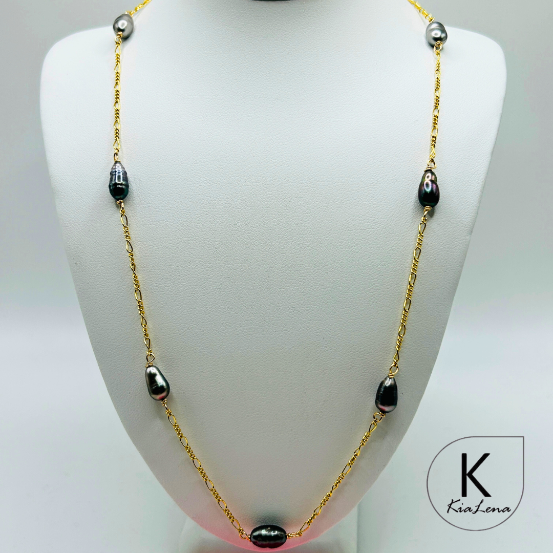 19 1/2" 9 Keshi Tahitian Necklace