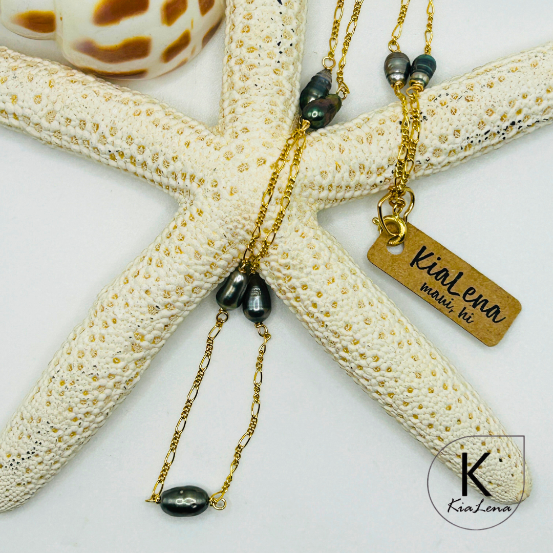 19 1/2" 9 Keshi Tahitian Necklace