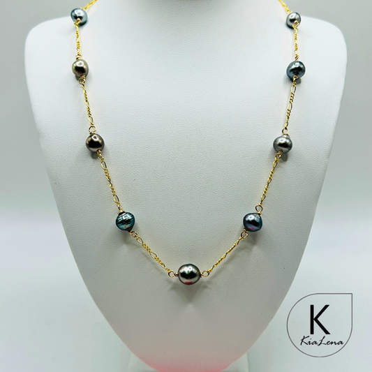 16 3/4" 9 Keshi Tahitian Necklace