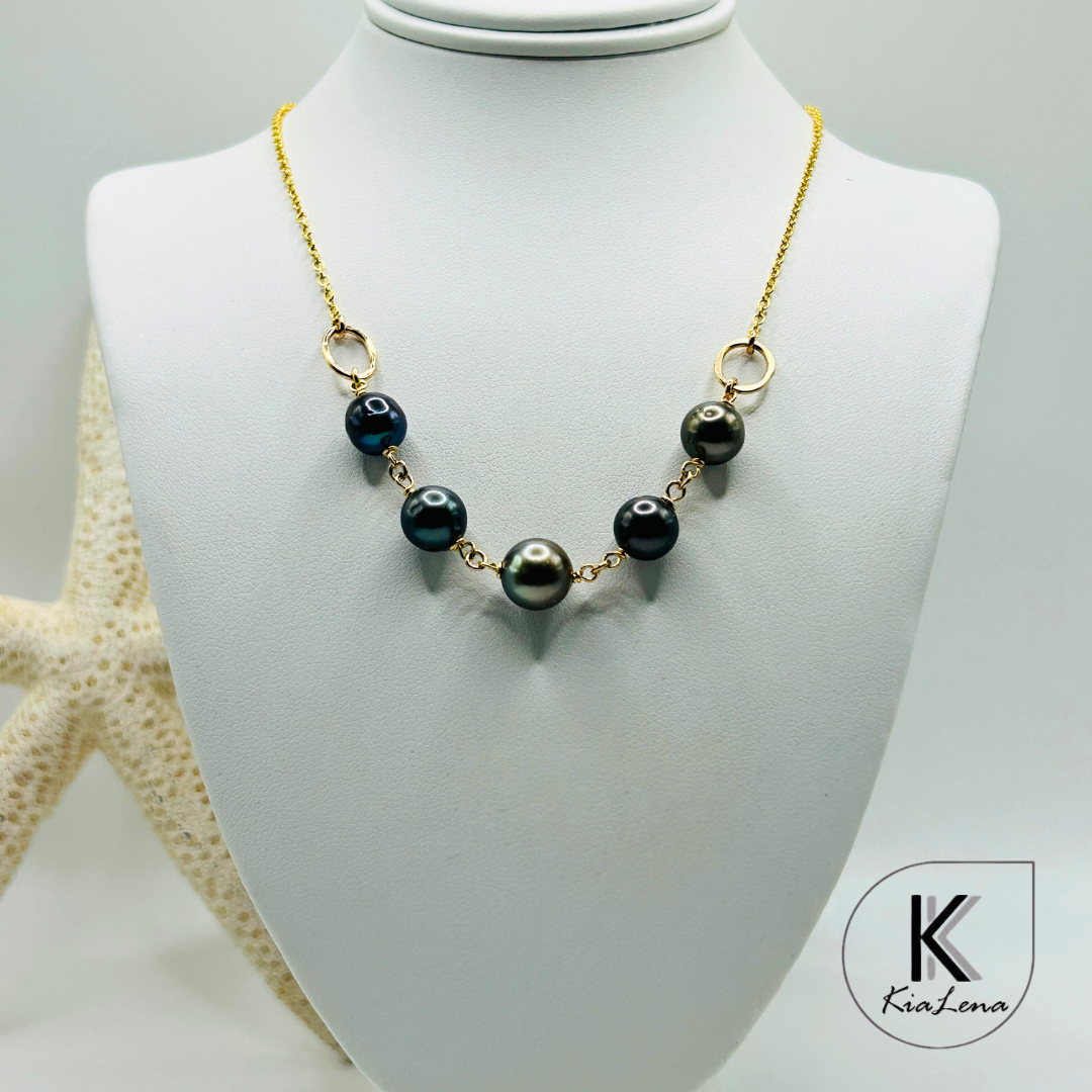 18 1/2" Tahitian 5 Pearl Necklace