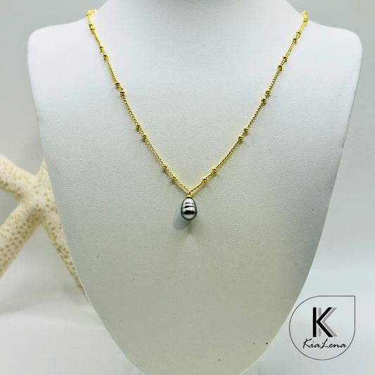 16" to 18 3/4" Tahitian Keshi Pearl Necklace