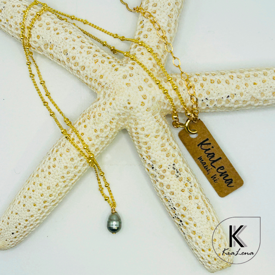 16" to 18 3/4" Tahitian Keshi Pearl Necklace