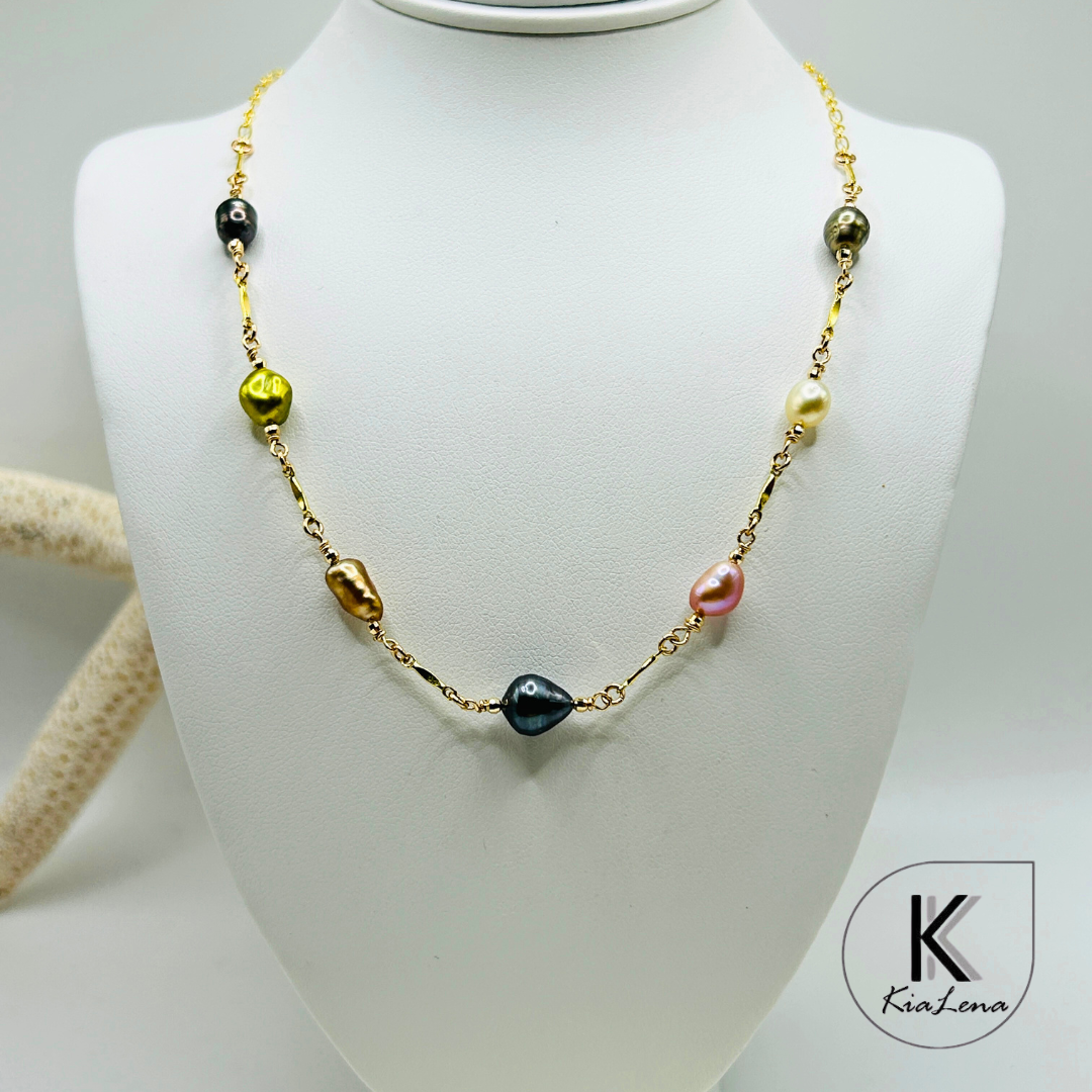 7 Assorted Keshi Pearl Necklace