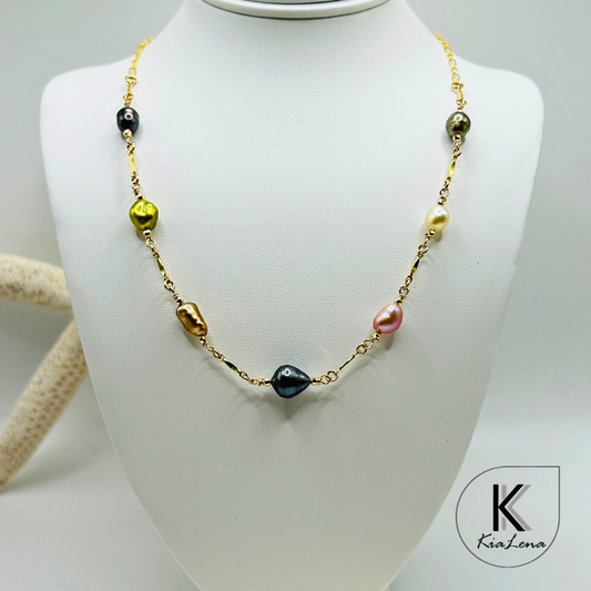 7 Assorted Keshi Pearl Necklace