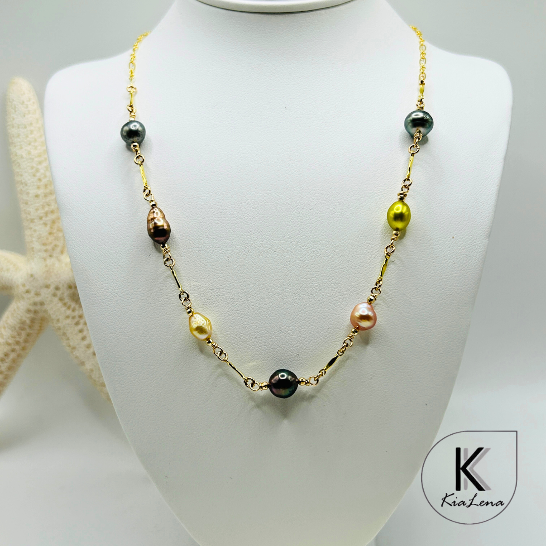 7 Assorted Keshi Pearl Necklace