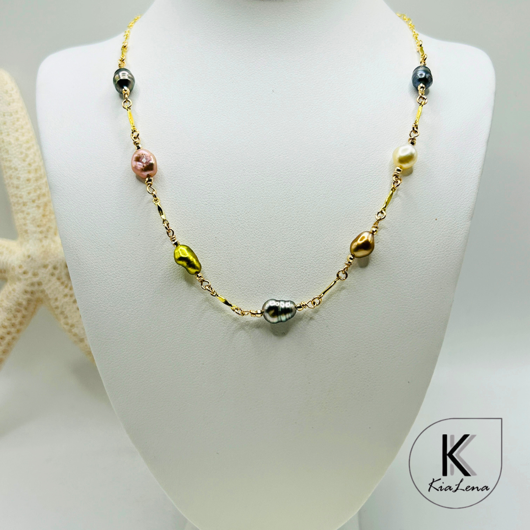 7 Assorted Keshi Pearl Necklace