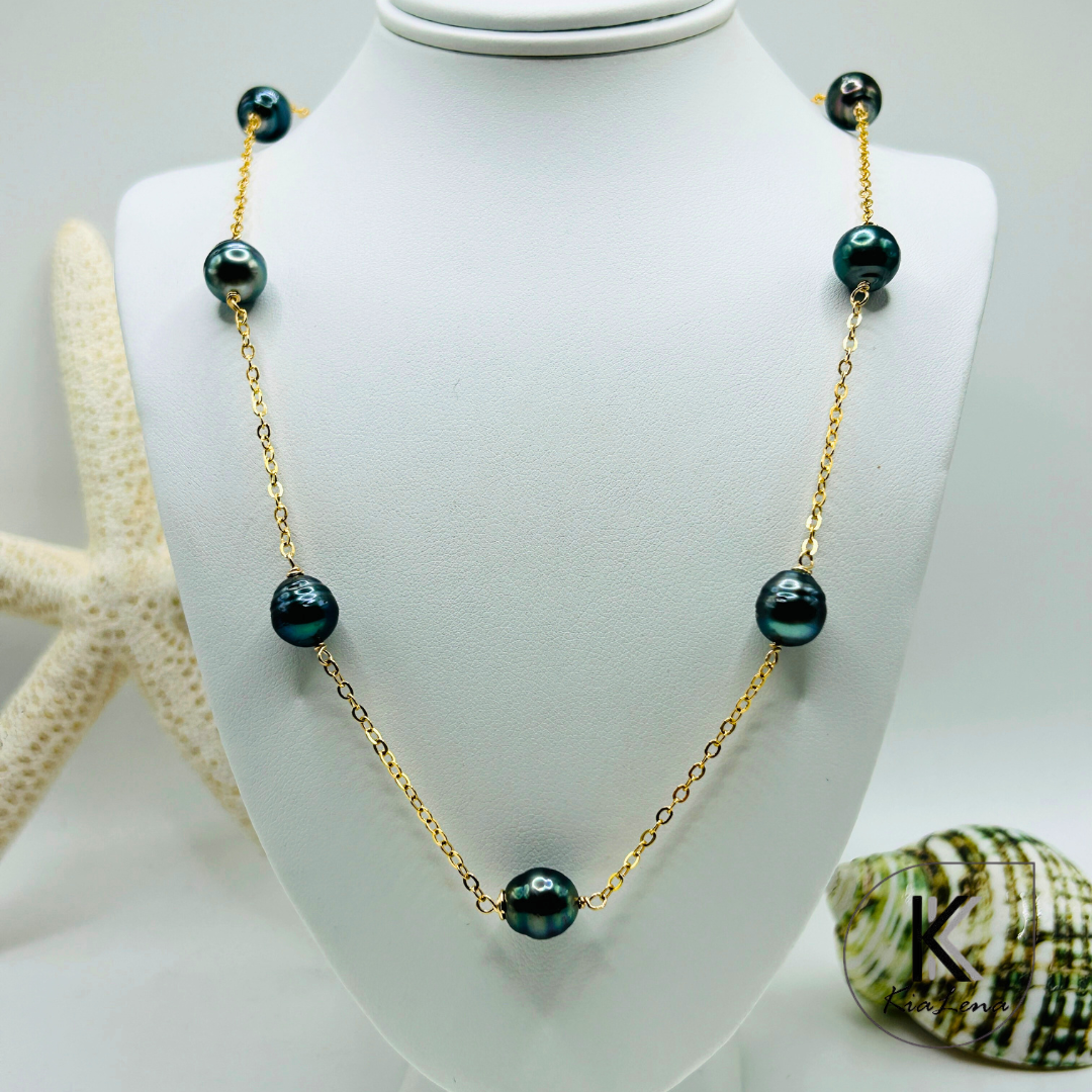 18 1/2" Seven Tahitian Pearl Necklace