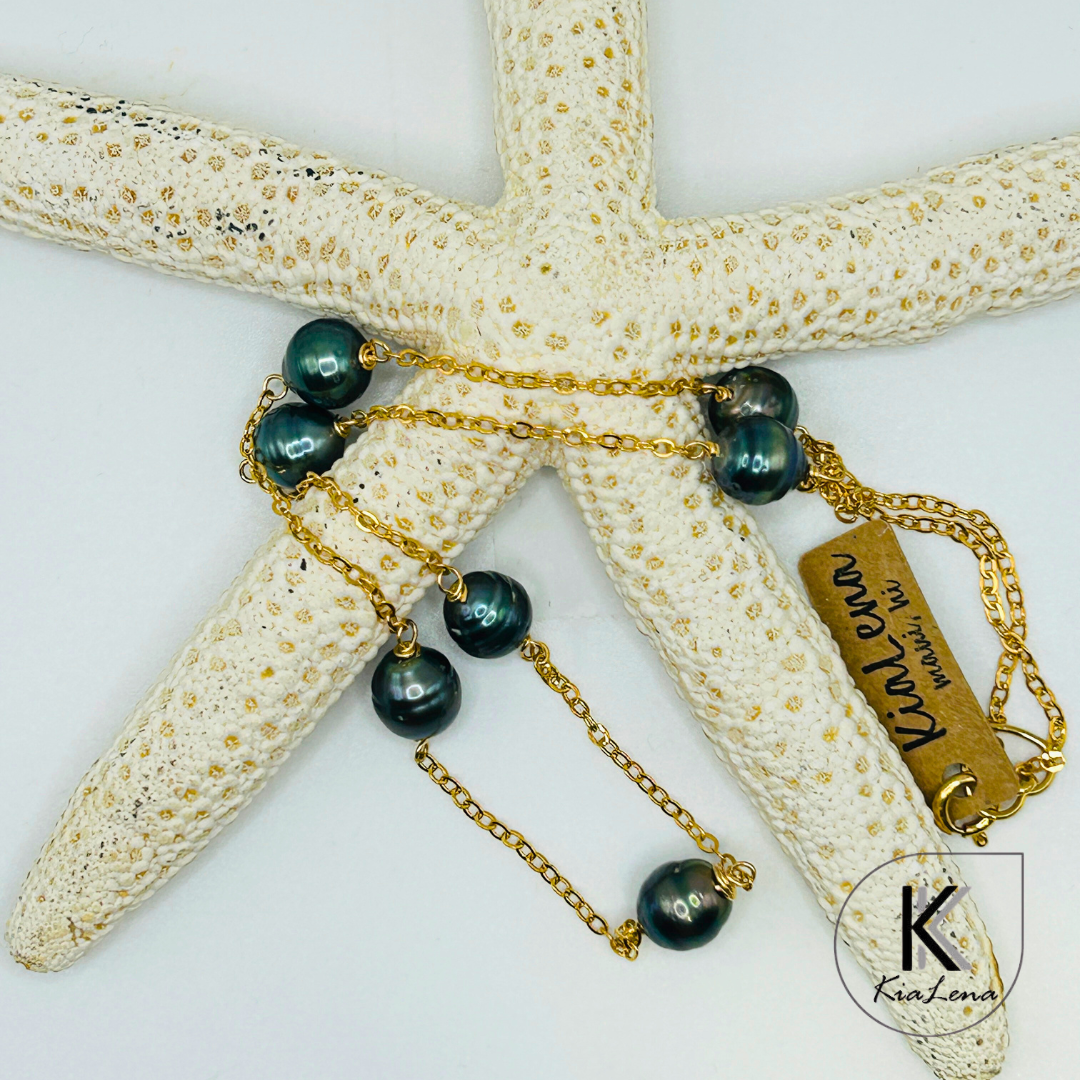 18 1/2" Seven Tahitian Pearl Necklace