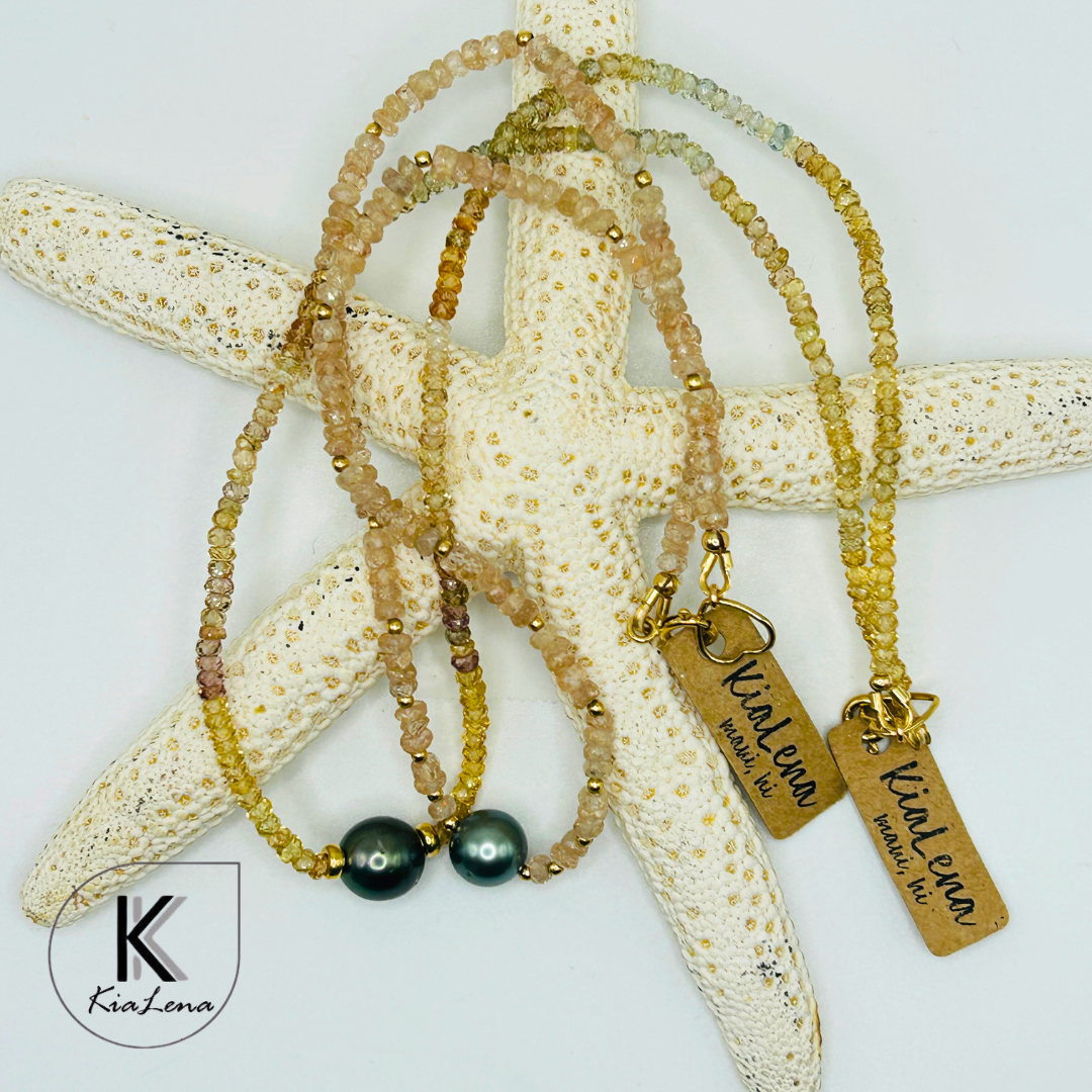 Solitaire Tahitian Pearl with Zircon Necklace