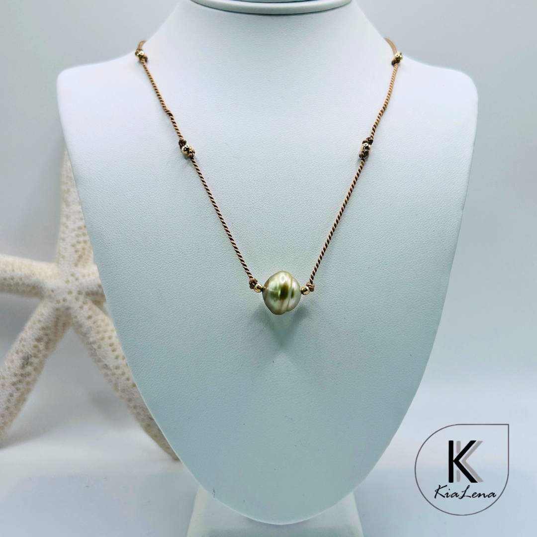 Solitaire Tahitian Pearl with Silk Cord Necklace