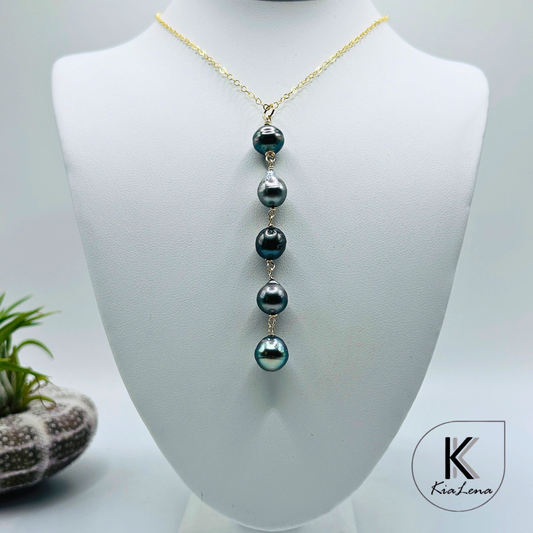 16 3/4" to 18 1/2" Tahitian Pearl Y Necklace